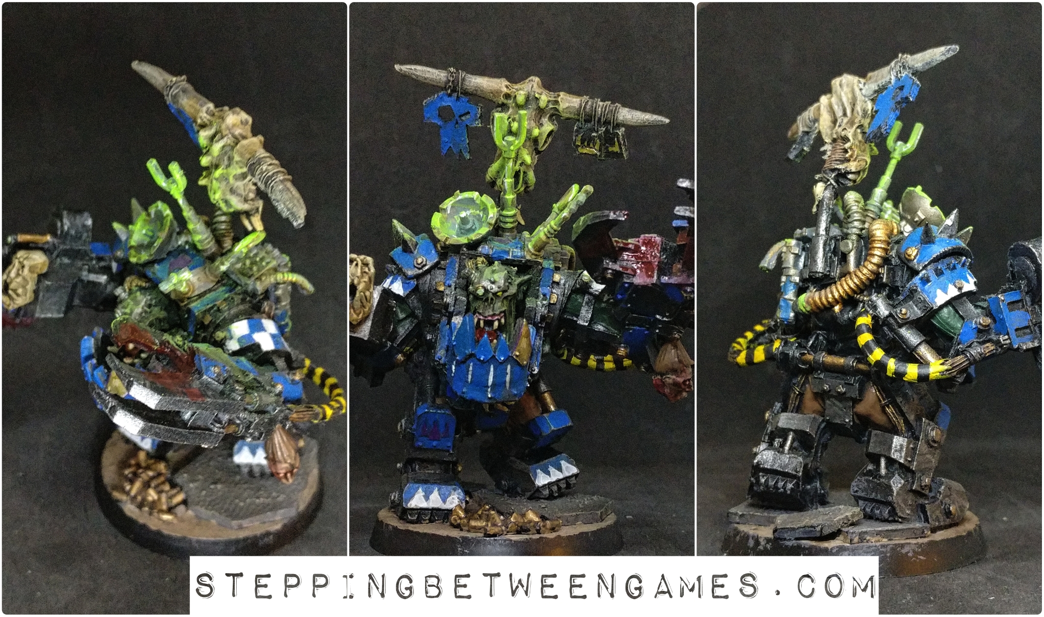 Ork Warboss to Big Mek conversion with KFF painted