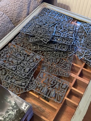 pile of miniature sprues